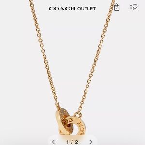 Coach Gold-Tone Interlocking hold necklace